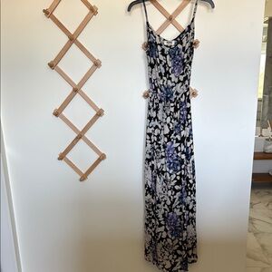 Black and White Spaghetti Strap Maxi Dress